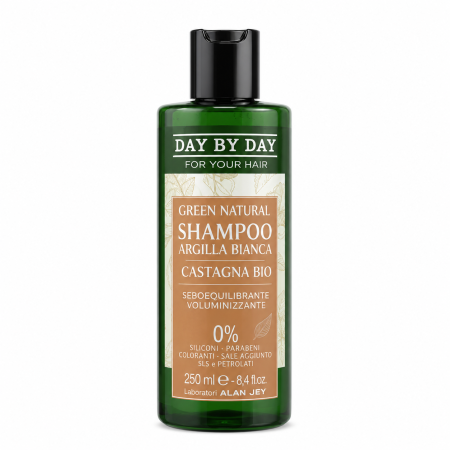 Шампунь із білою глиною та каштаном Alan Jey Green Natural Argilla Bianca E Castagna Bio Shampoo