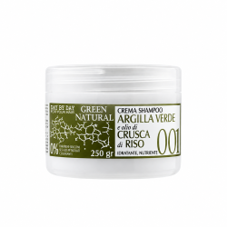 Крем-шампунь із зеленою глиною та рисовими висівками Alan Jey Green Natural Crema Shampoo Argilla Verde e Olio di Crusca di Riso