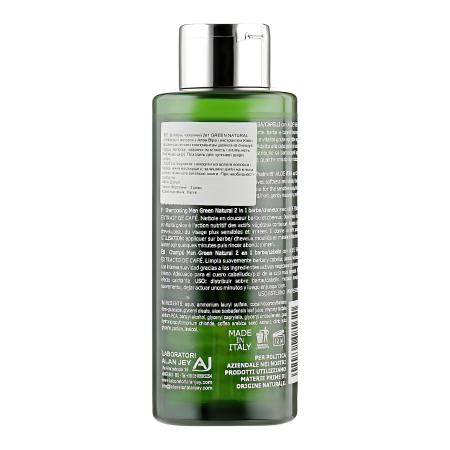 Чоловічий шампунь 2 в 1 для волосся і бороди Alan Jey Green Natural Shampoo Men 2 In 1 Barba Capelli