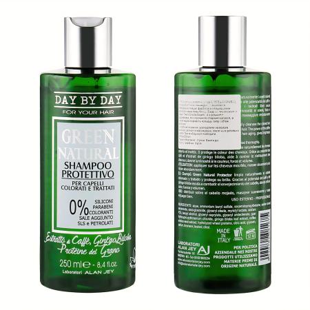 Шампунь для фарбованого та пошкодженого волосся Alan Jey Green Natural Shampoo Protettivo