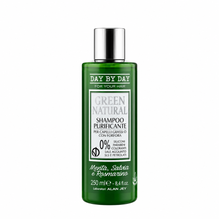 Очищающий шампунь для жирных волос с перхотью Alan Jey Green Natural Shampoo Purificante