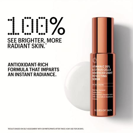 Сыворотка с витамином С и клетками цитрусовых Allies of Skin Vitamin C 20% Citrus Cells Advanced Firm & Glow Serum