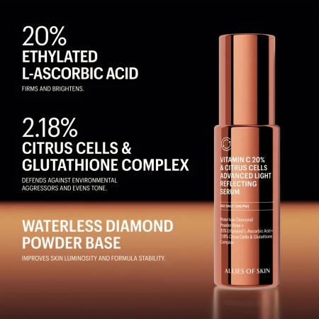 Сыворотка с витамином С и клетками цитрусовых Allies of Skin Vitamin C 20% Citrus Cells Advanced Firm & Glow Serum
