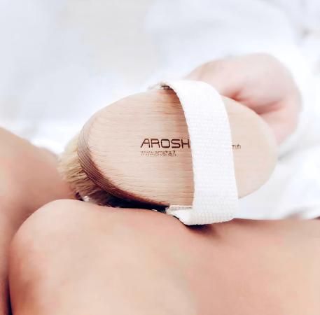 Щітка для сухого пілінгу з агави Arosha Natural Brush With Handle