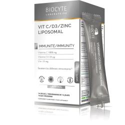 Добавка дієтична в стіках на основі вітамінів C та D3 Biocyte Vitamine C-D3-Zinc Liposomal
