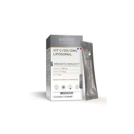 Добавка дієтична в стіках на основі вітамінів C та D3 Biocyte Vitamine C-D3-Zinc Liposomal