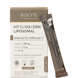 Добавка дієтична в стіках на основі вітамінів C та D3 Biocyte Vitamine C-D3-Zinc Liposomal