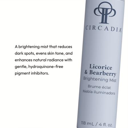 Спрей для обличчя на основі екстрактів солодки та мучниці Circadia Licorice & Bearberry Brightening Mist
