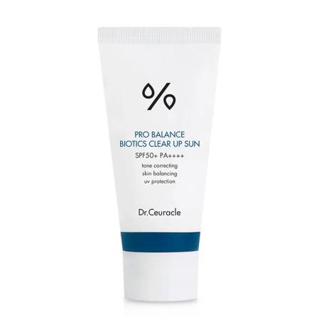 Сонцезахисний освітлюючий крем з пробіотиками Dr. Ceuracle Pro Balance Biotics Clear Up Sun SPF 50+ PA++++
