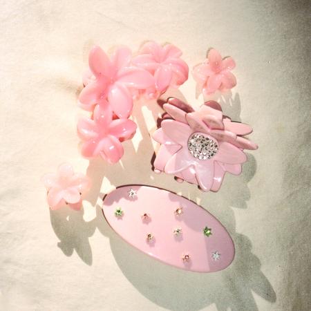 Набір міні заколок-крабів Emi Jay Baby Super Bloom Clip Set in Jelly Peach