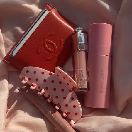 Велика заколка-краб для волосся Emi Jay Big Effing Clip in Blush Polka Dot