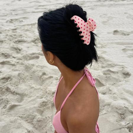 Велика заколка-краб для волосся Emi Jay Big Effing Clip in Blush Polka Dot