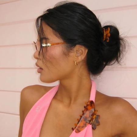 Велика заколка-краб для волосся Emi Jay Big Effing Clip in Tortoise Hibiscus