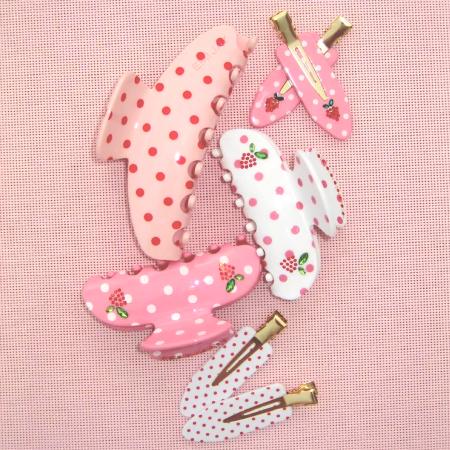 Набір заколок для волосся Emi Jay Popstar Clips in Sweet Berry Dot