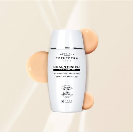 Ультралегкий флюїд для обличчя з тоном Institut Esthederm No Sun Mineral High Tolerance Protective Sheer Fluid SPF50+