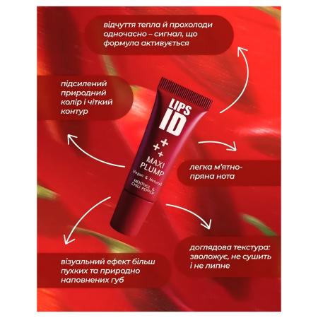 Плампер-бальзам для об'єму губ з ментолом та чилі Lips ID Maxi Plump Menthol Chili Pepper