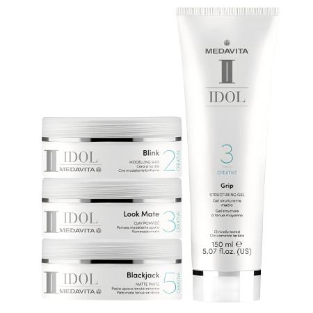 Матова глина середньої фіксації для укладання волосся Look Mate Medavita Idol Clay Pomade