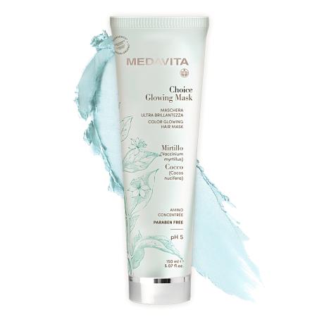 Живильна маска для волосся «Сяйво кольору» Medavita Choice Glowing Mask Marschera Ultra Brillantezza
