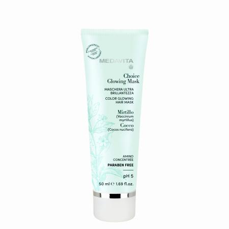 Живильна маска для волосся «Сяйво кольору» Medavita Choice Glowing Mask Marschera Ultra Brillantezza