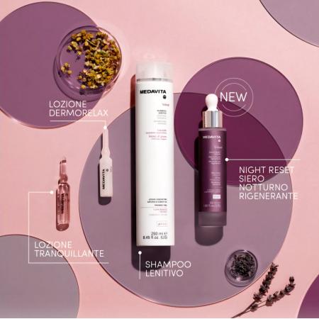 Успокаивающая ночная сыворотка для чувствительной кожи головы Medavita Velour Night Reset Serum