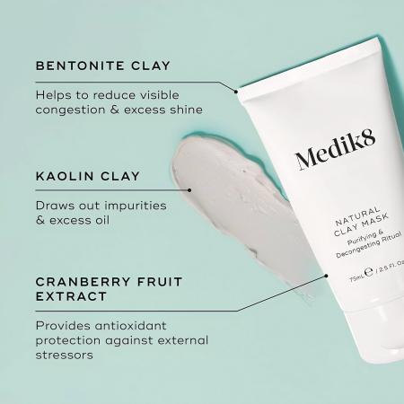 Інтенсивно очищувальна глиняна маска для проблемної шкіри Medik8 NATURAL CLAY MASK