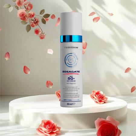 Захисний крем для почервонілої шкіри з SPF 50+ та антиоксидантним ефектом Tebiskin Rosagate SPF 50+ Day Cream